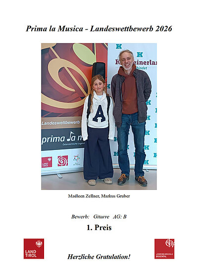 Madleen Zellner mit Lehrer Markus Gruber
