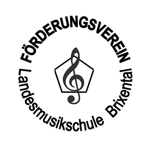 Logo des Vereins zur Förderung der Landesmusikschule Brixental mit Notenschlüssel